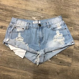 Showpo distressed denim shorts
